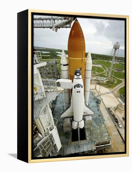 Space Shuttle Atlantis on the Launch Pad at Kennedy Space Center, Florida-Stocktrek Images-Framed Premier Image Canvas