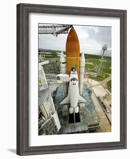 Space Shuttle Atlantis on the Launch Pad at Kennedy Space Center, Florida-Stocktrek Images-Framed Photographic Print