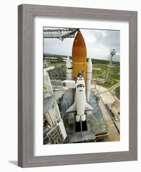 Space Shuttle Atlantis on the Launch Pad at Kennedy Space Center, Florida-Stocktrek Images-Framed Photographic Print