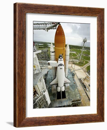 Space Shuttle Atlantis on the Launch Pad at Kennedy Space Center, Florida-Stocktrek Images-Framed Photographic Print