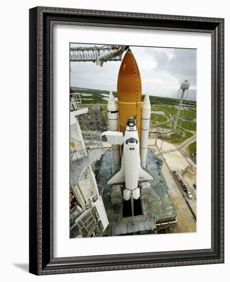 Space Shuttle Atlantis on the Launch Pad at Kennedy Space Center, Florida-Stocktrek Images-Framed Photographic Print