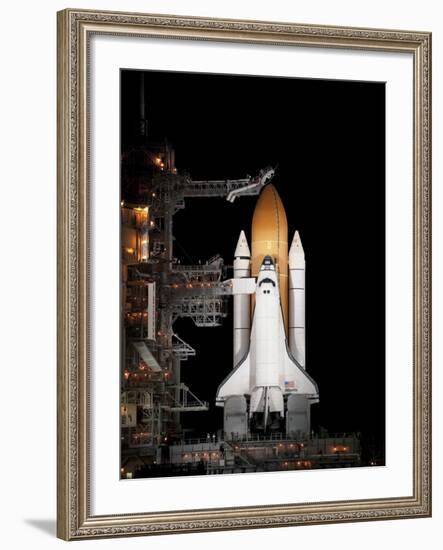 Space Shuttle Atlantis Sits Ready on its Launch Pad at Kennedy Space Center, Florida-null-Framed Photographic Print
