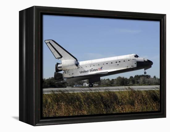 Space Shuttle Atlantis Touches Down at Kennedy Space Center, Florida-null-Framed Premier Image Canvas