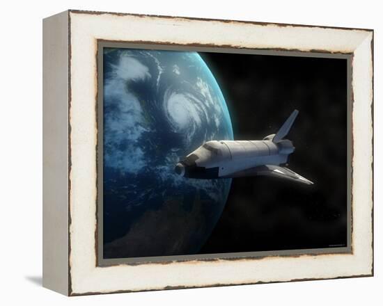 Space Shuttle Backdropped Against Earth-Stocktrek Images-Framed Premier Image Canvas