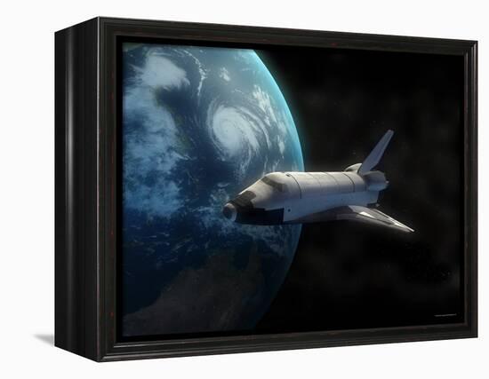 Space Shuttle Backdropped Against Earth-Stocktrek Images-Framed Premier Image Canvas