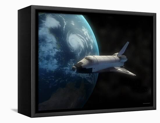 Space Shuttle Backdropped Against Earth-Stocktrek Images-Framed Premier Image Canvas