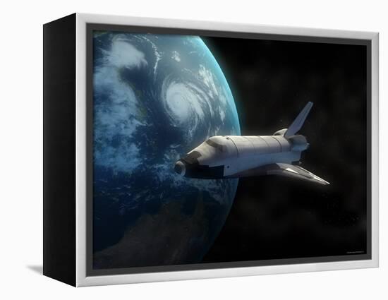 Space Shuttle Backdropped Against Earth-Stocktrek Images-Framed Premier Image Canvas