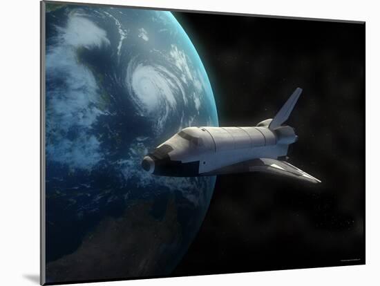 Space Shuttle Backdropped Against Earth-Stocktrek Images-Mounted Photographic Print