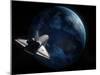 Space Shuttle Backdropped Against Earth-Stocktrek Images-Mounted Photographic Print