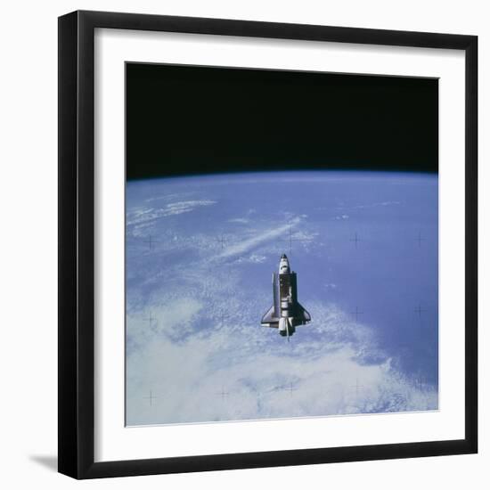 Space Shuttle Challenger STS-7 Orbiting Earth.-null-Framed Premium Photographic Print