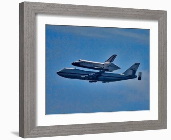 Space Shuttle Columbia flies on 9/21/12 over Los Angeles on its final flight, Malibu, CA-null-Framed Photographic Print