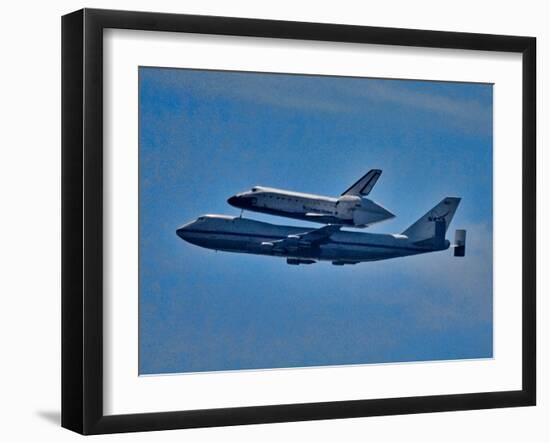 Space Shuttle Columbia flies on 9/21/12 over Los Angeles on its final flight, Malibu, CA-null-Framed Photographic Print