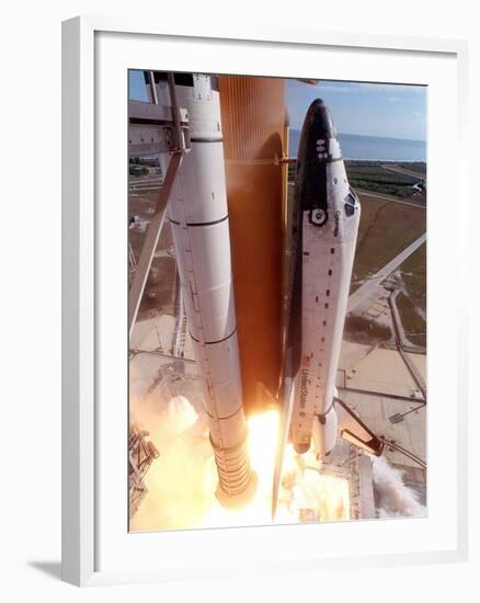 Space Shuttle Columbia Lifts Off the Launch Pad--Framed Photo