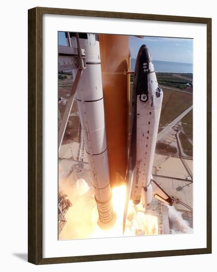 Space Shuttle Columbia Lifts Off the Launch Pad--Framed Photo