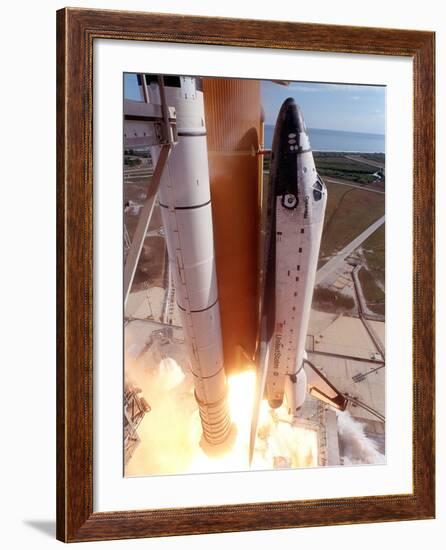 Space Shuttle Columbia Lifts Off the Launch Pad--Framed Photo