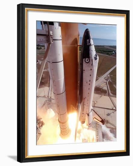 Space Shuttle Columbia Lifts Off the Launch Pad-null-Framed Photo
