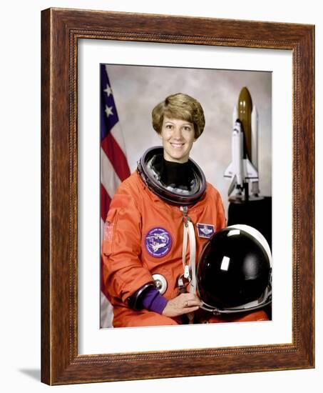 Space Shuttle Commander Eileen Collins, First Woman to Command Space Shuttle Mission, Oct 30, 1998-null-Framed Photo