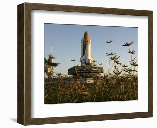 Space Shuttle Discovery at the Kennedy Space Center at Cape Canaveral, Florida, November 9, 2006-John Raoux-Framed Photographic Print