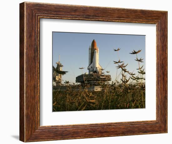 Space Shuttle Discovery at the Kennedy Space Center at Cape Canaveral, Florida, November 9, 2006-John Raoux-Framed Photographic Print