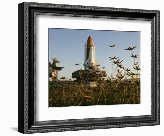 Space Shuttle Discovery at the Kennedy Space Center at Cape Canaveral, Florida, November 9, 2006-John Raoux-Framed Photographic Print