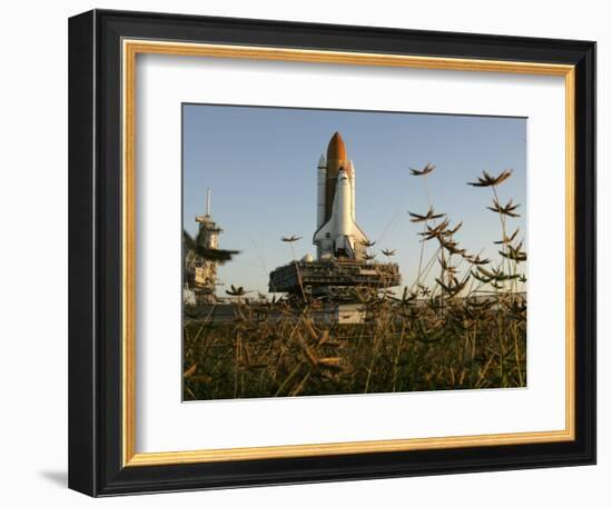 Space Shuttle Discovery at the Kennedy Space Center at Cape Canaveral, Florida, November 9, 2006-John Raoux-Framed Photographic Print