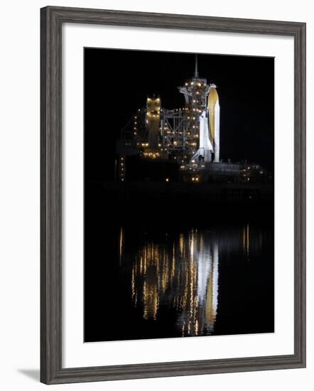 Space Shuttle Discovery Sits on a Launch Pad at the Kennedy Space Center in Cape Canaveral-null-Framed Photographic Print