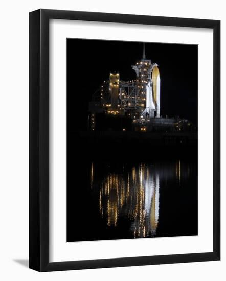 Space Shuttle Discovery Sits on a Launch Pad at the Kennedy Space Center in Cape Canaveral-null-Framed Photographic Print