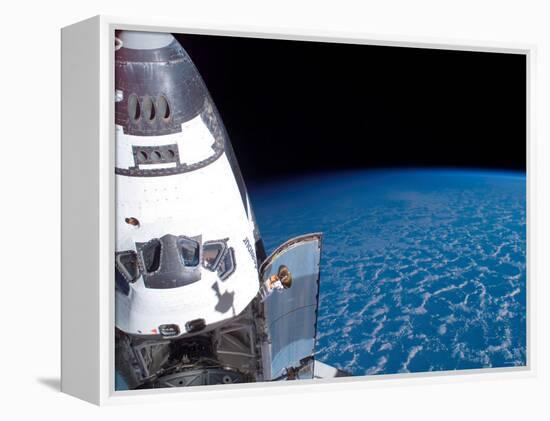 Space Shuttle Edeavour as Seen from the International Space Station-Stocktrek Images-Framed Premier Image Canvas