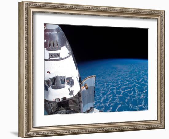 Space Shuttle Edeavour as Seen from the International Space Station-Stocktrek Images-Framed Photographic Print