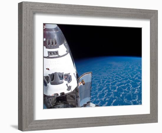 Space Shuttle Edeavour as Seen from the International Space Station-Stocktrek Images-Framed Photographic Print