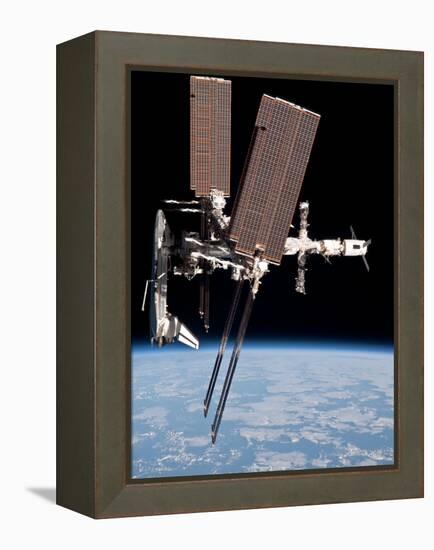 Space Shuttle Endeavor Docked to the International Space Station-null-Framed Stretched Canvas