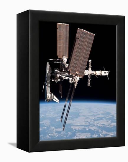 Space Shuttle Endeavor Docked to the International Space Station-null-Framed Stretched Canvas