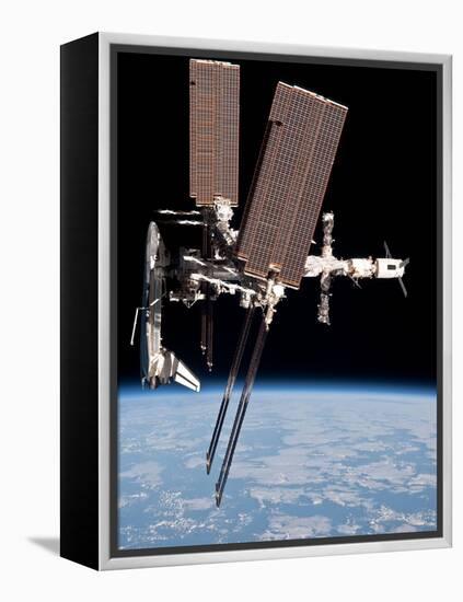 Space Shuttle Endeavor Docked to the International Space Station-null-Framed Stretched Canvas