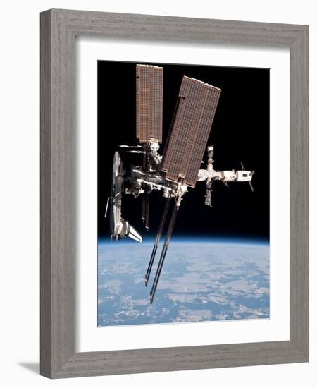 Space Shuttle Endeavor Docked to the International Space Station-null-Framed Photo