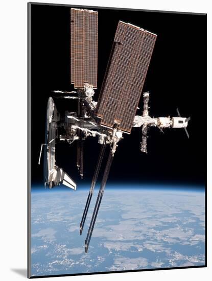 Space Shuttle Endeavor Docked to the International Space Station-null-Mounted Photo