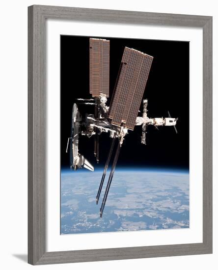 Space Shuttle Endeavor Docked to the International Space Station-null-Framed Photo