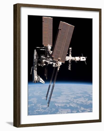 Space Shuttle Endeavor Docked to the International Space Station--Framed Photo