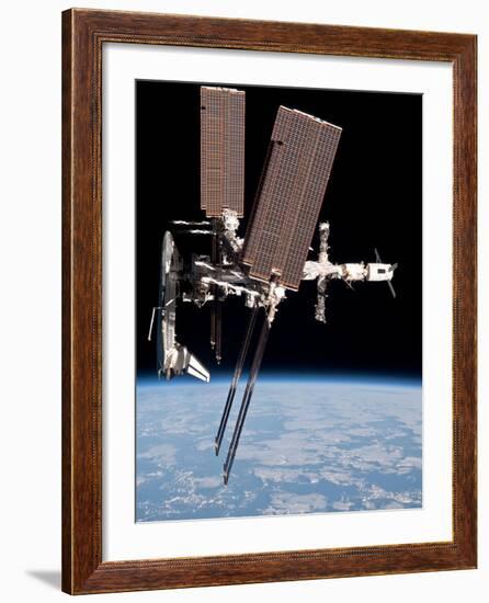 Space Shuttle Endeavor Docked to the International Space Station-null-Framed Photo