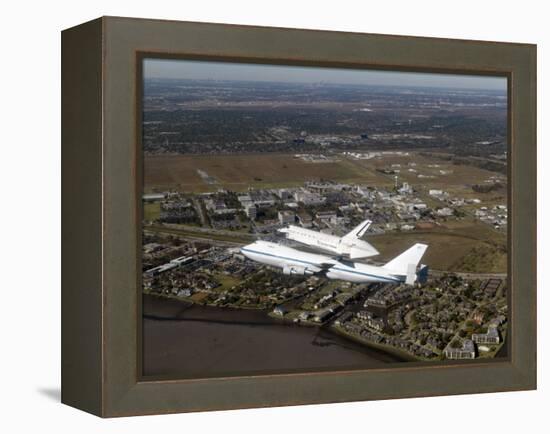 Space Shuttle Endeavour Mounted on a Modified Boeing 747 Shuttle Carrier Aircraft-Stocktrek Images-Framed Premier Image Canvas