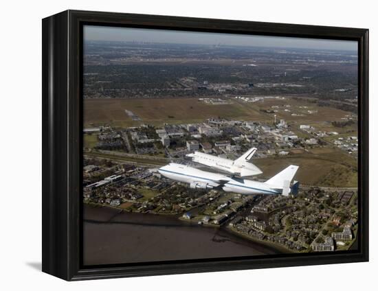 Space Shuttle Endeavour Mounted on a Modified Boeing 747 Shuttle Carrier Aircraft-Stocktrek Images-Framed Premier Image Canvas