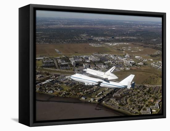 Space Shuttle Endeavour Mounted on a Modified Boeing 747 Shuttle Carrier Aircraft-Stocktrek Images-Framed Premier Image Canvas