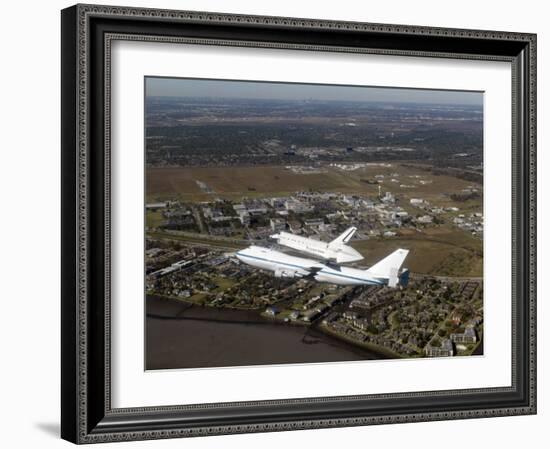 Space Shuttle Endeavour Mounted on a Modified Boeing 747 Shuttle Carrier Aircraft-Stocktrek Images-Framed Photographic Print