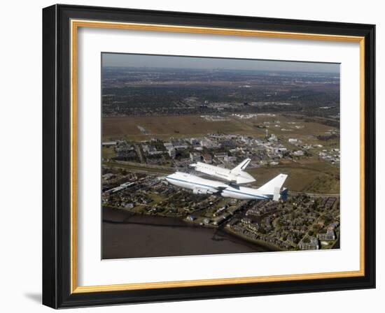 Space Shuttle Endeavour Mounted on a Modified Boeing 747 Shuttle Carrier Aircraft-Stocktrek Images-Framed Photographic Print