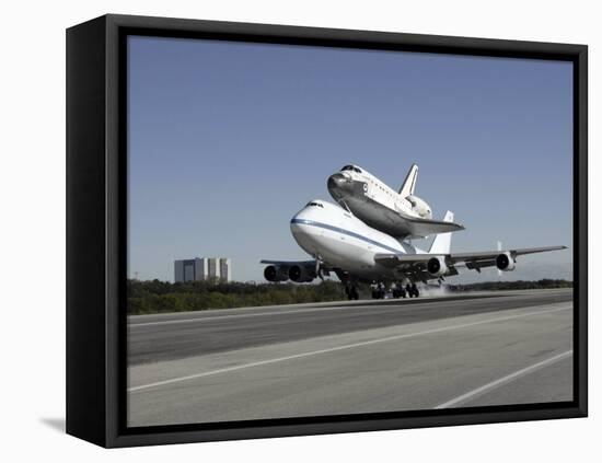 Space Shuttle Endeavour Mounted on a Modified Boeing 747 Shuttle Carrier Aircraft-Stocktrek Images-Framed Premier Image Canvas