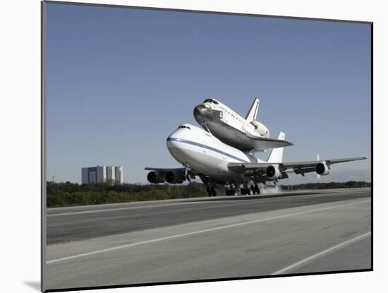 Space Shuttle Endeavour Mounted on a Modified Boeing 747 Shuttle Carrier Aircraft-Stocktrek Images-Mounted Photographic Print