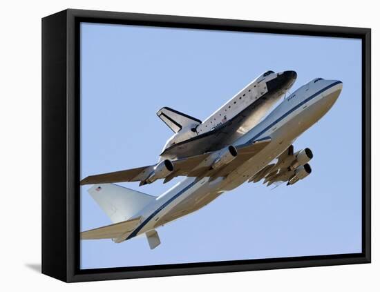 Space Shuttle Endeavour Mounted On a Modified Boeing 747 Shuttle Carrier Aircraft-Stocktrek Images-Framed Premier Image Canvas