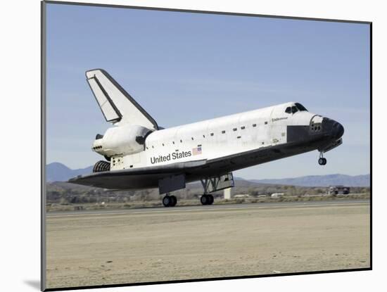 Space Shuttle Endeavour's Main Landing Gear Touches Down on the Runway-Stocktrek Images-Mounted Photographic Print