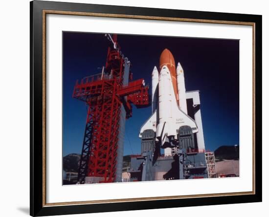 Space Shuttle Enterprise Sitting on Launch Pad at Vandenberg Space Shuttle Complex-null-Framed Premium Photographic Print