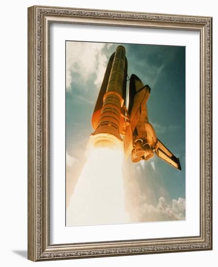 Space Shuttle Lifting Off-David Bases-Framed Photographic Print