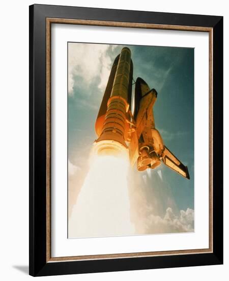 Space Shuttle Lifting Off-David Bases-Framed Photographic Print